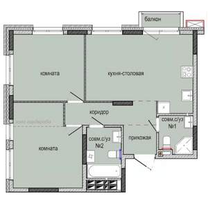 2-к квартира, строящийся дом, 62м2, 9/16 этаж
