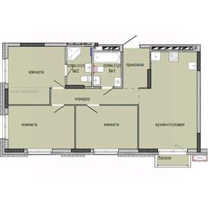 3-к квартира, строящийся дом, 73м2, 3/16 этаж
