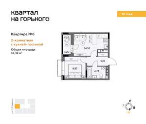 1-к квартира, сданный дом, 37м2, 10/10 этаж