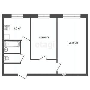 2-к квартира, вторичка, 42м2, 2/9 этаж