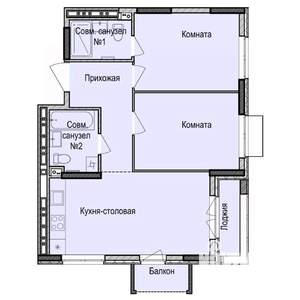 2-к квартира, вторичка, 59м2, 9/17 этаж