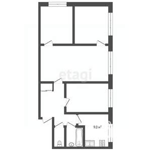 4-к квартира, вторичка, 59м2, 5/5 этаж