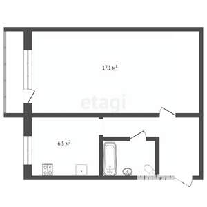1-к квартира, вторичка, 30м2, 4/5 этаж