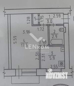1-к квартира, вторичка, 30м2, 4/5 этаж