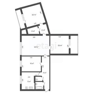 4-к квартира, вторичка, 69м2, 9/9 этаж