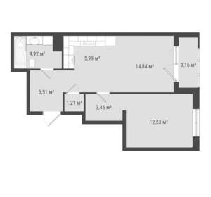 2-к квартира, вторичка, 52м2, 3/17 этаж