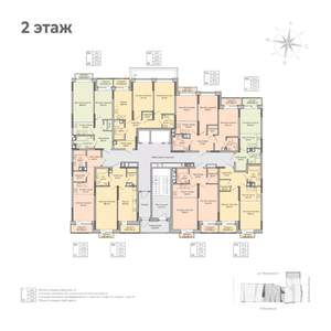 2-к квартира, строящийся дом, 53м2, 2/17 этаж