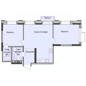 2-к квартира, строящийся дом, 61м2, 3/17 этаж