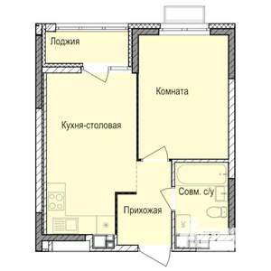 1-к квартира, строящийся дом, 35м2, 2/17 этаж