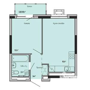 1-к квартира, строящийся дом, 35м2, 8/17 этаж