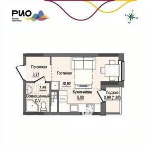 Студия квартира, вторичка, 23м2, 11/17 этаж