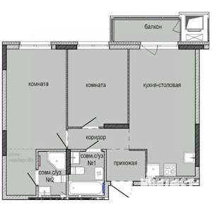 2-к квартира, строящийся дом, 60м2, 9/16 этаж
