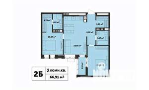 2-к квартира, строящийся дом, 67м2, 14/17 этаж