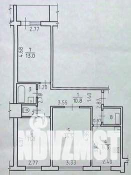 3-к квартира, вторичка, 65м2, 2/9 этаж
