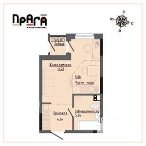 Студия квартира, вторичка, 28м2, 5/17 этаж