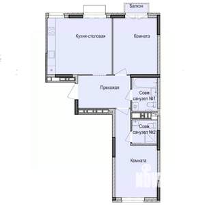 2-к квартира, строящийся дом, 62м2, 11/17 этаж