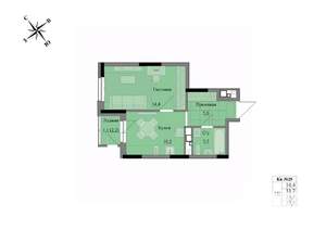 1-к квартира, вторичка, 35м2, 2/17 этаж