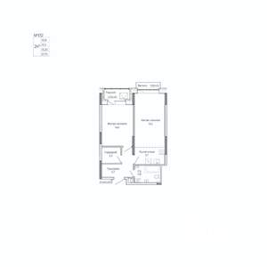 1-к квартира, строящийся дом, 58м2, 15/17 этаж