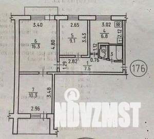 3-к квартира, вторичка, 53м2, 2/9 этаж