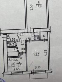 2-к квартира, вторичка, 48м2, 3/5 этаж