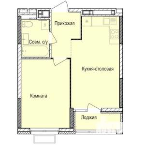 1-к квартира, строящийся дом, 39м2, 3/17 этаж