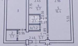 2-к квартира, вторичка, 45м2, 1/5 этаж