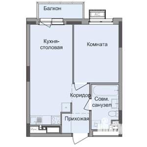 1-к квартира, строящийся дом, 38м2, 3/17 этаж