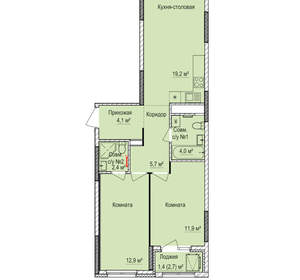 2-к квартира, вторичка, 62м2, 8/17 этаж