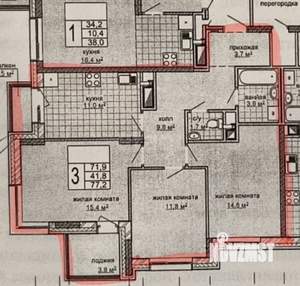 3-к квартира, вторичка, 72м2, 15/18 этаж