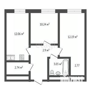 2-к квартира, вторичка, 51м2, 1/25 этаж