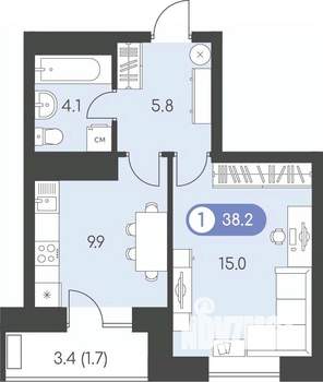 1-к квартира, вторичка, 38м2, 22/24 этаж