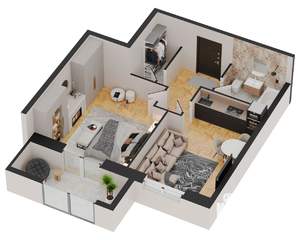 1-к квартира, вторичка, 54м2, 14/17 этаж