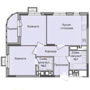 2-к квартира, строящийся дом, 54м2, 10/17 этаж
