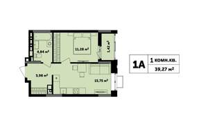 1-к квартира, строящийся дом, 39м2, 9/17 этаж