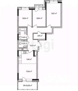 3-к квартира, сданный дом, 87м2, 13/18 этаж