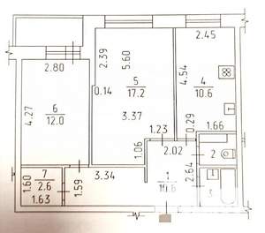 2-к квартира, вторичка, 57м2, 8/9 этаж