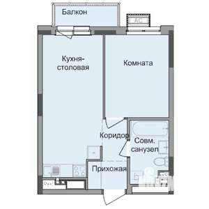 1-к квартира, строящийся дом, 38м2, 7/17 этаж