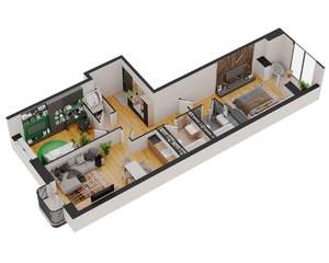 2-к квартира, строящийся дом, 80м2, 6/17 этаж