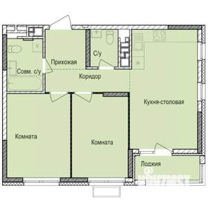 2-к квартира, вторичка, 58м2, 7/17 этаж