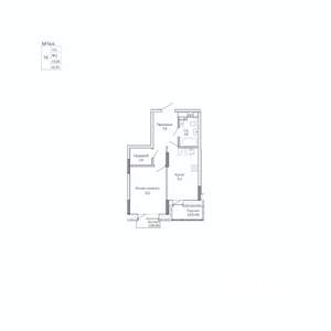 1-к квартира, строящийся дом, 43м2, 17/17 этаж