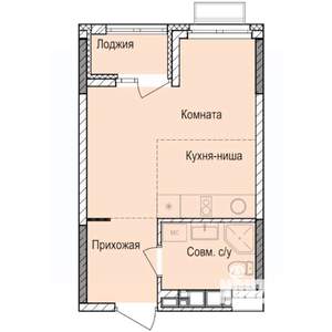 Студия квартира, строящийся дом, 26м2, 3/17 этаж