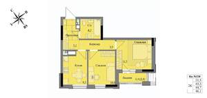 2-к квартира, вторичка, 45м2, 16/17 этаж