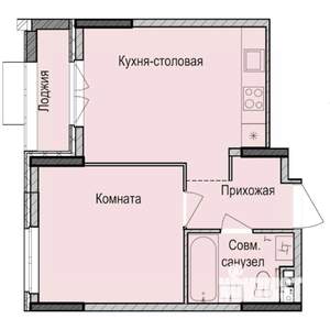 1-к квартира, строящийся дом, 37м2, 8/17 этаж