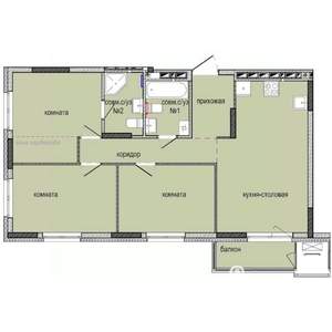 3-к квартира, строящийся дом, 74м2, 12/16 этаж