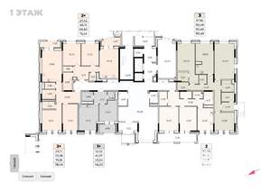 1-к квартира, вторичка, 55м2, 1/17 этаж
