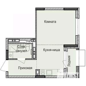 Студия квартира, вторичка, 28м2, 6/17 этаж