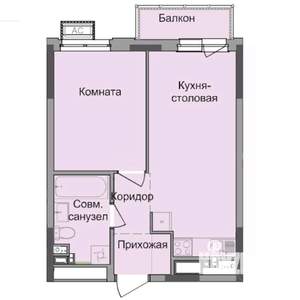 1-к квартира, строящийся дом, 38м2, 3/17 этаж