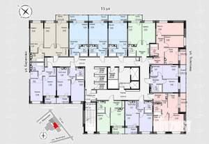 1-к квартира, строящийся дом, 29м2, 15/17 этаж