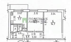 2-к квартира, вторичка, 43м2, 4/9 этаж