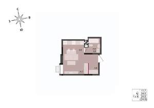 Студия квартира, строящийся дом, 25м2, 5/17 этаж